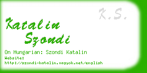katalin szondi business card